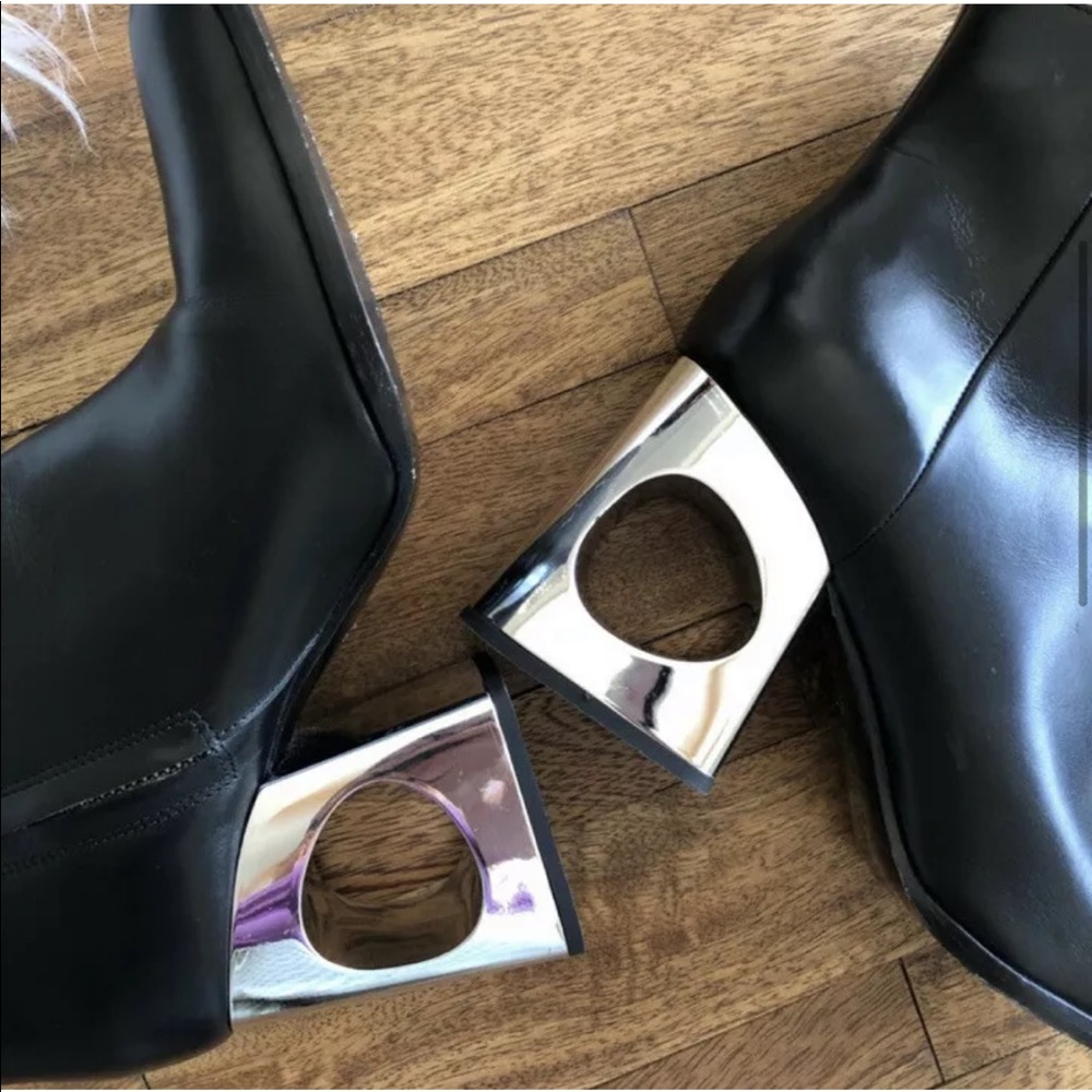 Marni Cut Out Block Heel Leather Black Booties size 9.5 - Picture 7 of 9